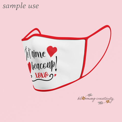 Valentine's Day "Je t'aime beaucoup!" or "I love you in French" SVG, PNG, EPS, DXF Files for Cut Files for Cricut and Silhouette SVG Alexis Glenn 