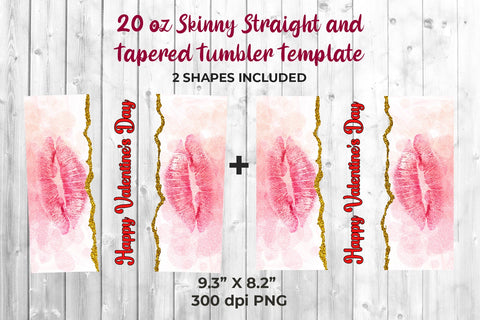 Valentine's Day kisses Tumbler Sublimation Design Sublimation Sublimatiz Designs 