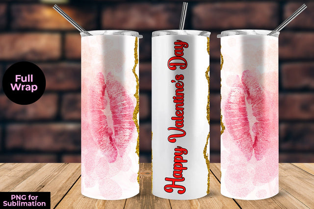 Valentine's Day kisses Tumbler Sublimation Design Sublimation Sublimatiz Designs 