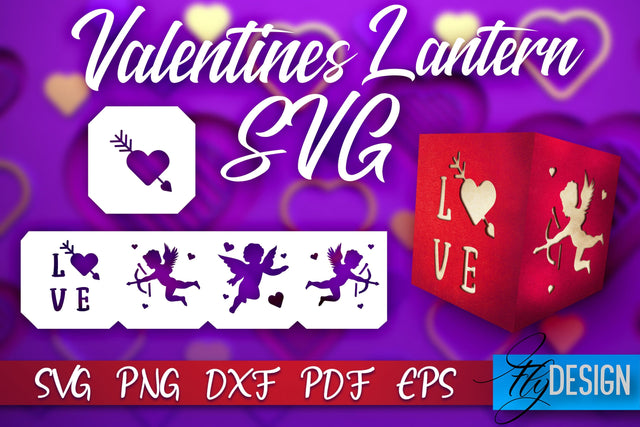 Valentine’s Day Lantern SVG | Paper Cut SVG | Love Design SVG Fly Design 