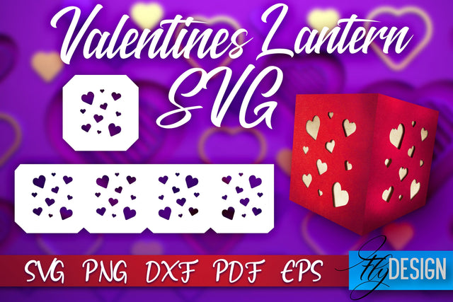 Valentine’s Day Lantern SVG | Paper Cut SVG | Love Design SVG Fly Design 