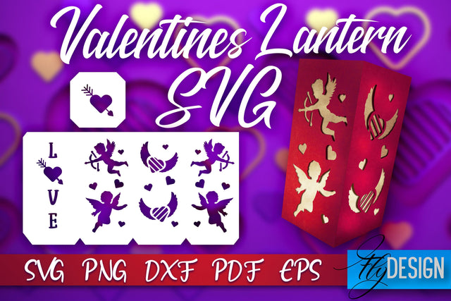 Valentine’s Day Lantern SVG | Paper Cut SVG | Love Design SVG Fly Design 