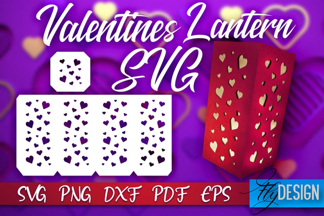 Valentine’s Day Lantern SVG | Paper Cut SVG | Love Design SVG Fly Design 