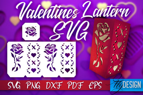 Valentine’s Day Lantern SVG | Paper Cut SVG | Love Design v.1 SVG Fly Design 
