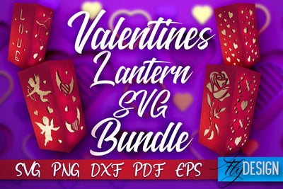 Valentine’s Day Lantern SVG | Paper Cut SVG | Love Design v.1 SVG Fly Design 