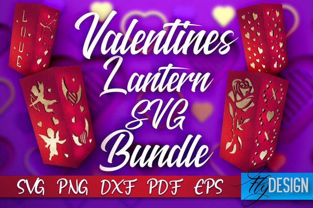 Valentine’s Day Lantern SVG | Paper Cut SVG | Love Design v.1 SVG Fly Design 