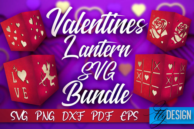 Valentine’s Day Lantern SVG | Paper Cut SVG | Love Design v.2 SVG Fly Design 