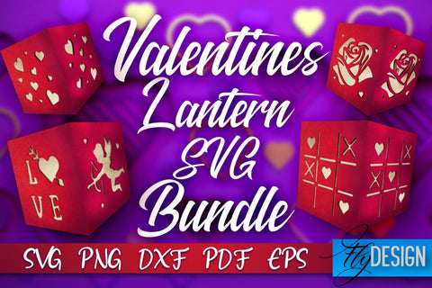 Valentine’s Day Lantern SVG | Paper Cut SVG | Love Design v.2 SVG Fly Design 