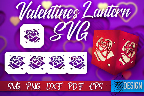 Valentine’s Day Lantern SVG | Paper Cut SVG | Love Design v.2 SVG Fly Design 