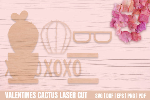 Valentine's Day Laser Cut | Cactus XOXO SVG Helga Art 