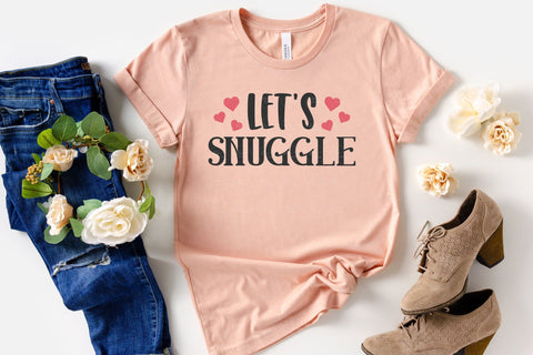Valentine's Day - Let's Snuggle - SVG, PNG, DXF, EPS SVG Elsie Loves Design 