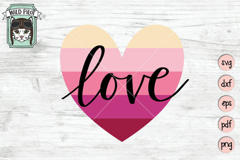 Valentines Day Love Heart SVG Cut File SVG Wild Pilot 