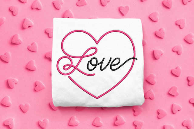 Valentine's Day Love Script Heart Embroidery Embroidery/Applique DESIGNS Designed by Geeks 