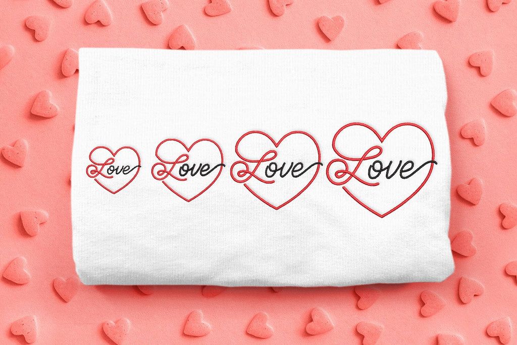 Valentine's Day Love Script Heart Mini Embroidery - So Fontsy