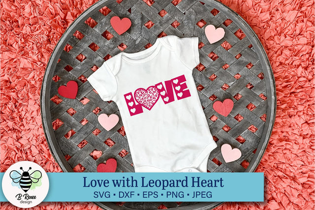Valentine's Day Love SVG | Leopard Heart SVG SVG B Renee Design 