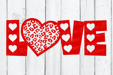 Valentine's Day Love SVG | Leopard Heart SVG SVG B Renee Design 