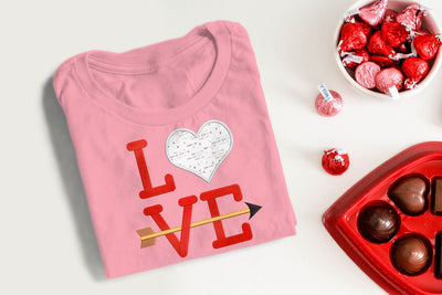 Valentine's Day Love with Heart and Arrow Applique Embroidery Embroidery/Applique Designed by Geeks 