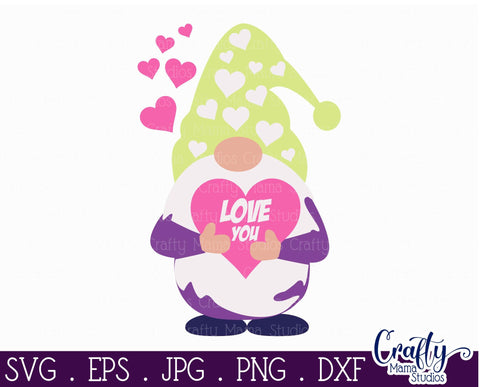 Valentine's Day - Love You - Gnome Svg SVG Crafty Mama Studios 