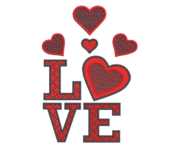 Valentine's Day machine embroidery design , Love embroidery, Lovers hearts with an arrow embroidery , 4 sizes. Embroidery/Applique DESIGNS ArtEMByNatalia 