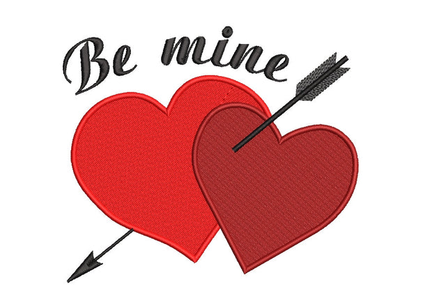 Valentine's Day machine embroidery design , Love embroidery, Lovers hearts with an arrow embroidery , 4 sizes. Embroidery/Applique DESIGNS ArtEMByNatalia 