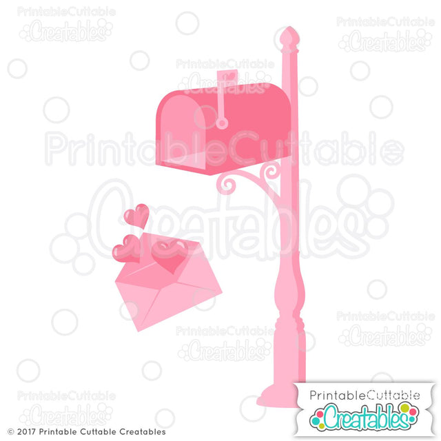 Valentine's Day Mailbox SVG Printable Cuttable Creatables 