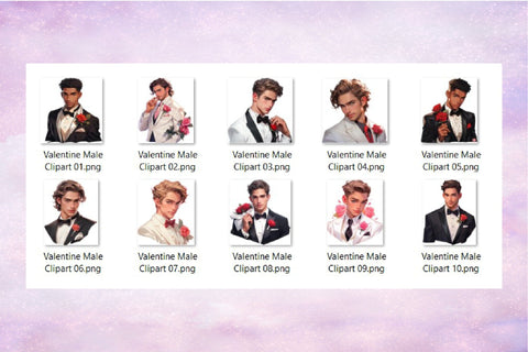 Valentines Day Male Clipart - Groom Man Sublimation Bundle Sublimation OrangeBrushStudio 