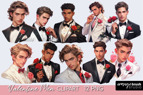 Valentines Day Male Clipart - Groom Man Sublimation Bundle Sublimation OrangeBrushStudio 