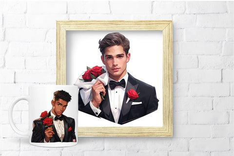 Valentines Day Male Clipart - Groom Man Sublimation Bundle Sublimation OrangeBrushStudio 