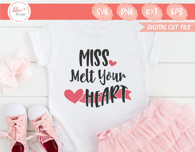 Valentine's Day - Miss Melt Your Heart - SVG, PNG, DXF, EPS SVG Elsie Loves Design 