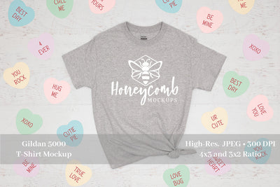 Valentines Day Mockup, Sport Grey Gildan 5000 Mockup, Grey T-Shirt Mockup Mock Up Photo Honeycomb Mockups 