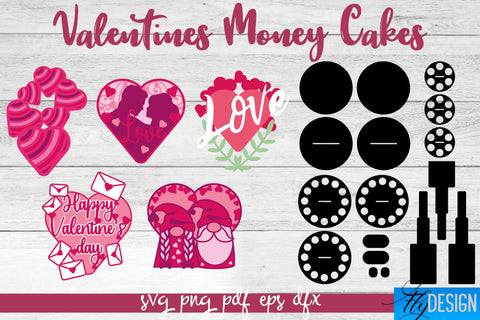 Valentine’s Day Money Cake SVG | Money Holder SVG Design | Gift SVG Design SVG Fly Design 
