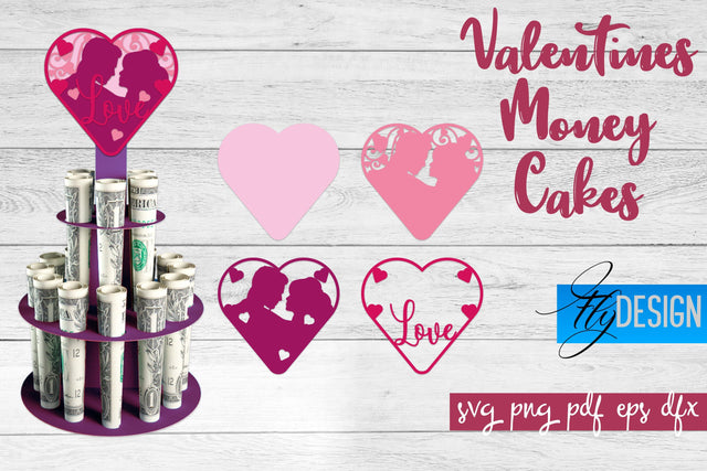 Valentine’s Day Money Cake SVG | Money Holder SVG Design | Gift SVG Design SVG Fly Design 