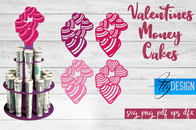 Valentine’s Day Money Cake SVG | Money Holder SVG Design | Gift SVG Design SVG Fly Design 