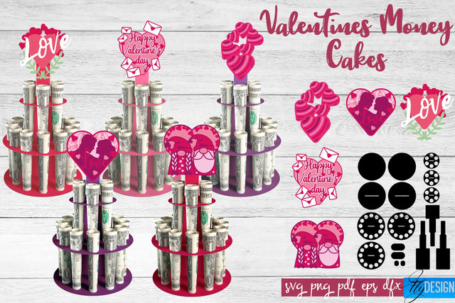 Valentine’s Day Money Cake SVG | Money Holder SVG Design | Gift SVG Design SVG Fly Design 