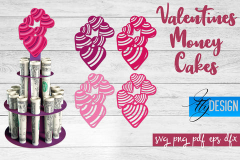Valentine’s Day Money Cake SVG | Money Holder SVG Design | Gift SVG Design SVG Fly Design 
