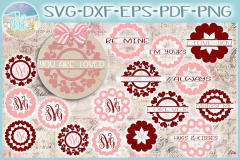Valentines Day Monogram And Split Frame with Quotes Bundle SVG SVG SVGcraze 