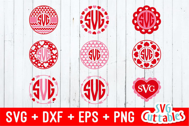 Valentine's Day Monogram Frames SVG Svg Cuttables 
