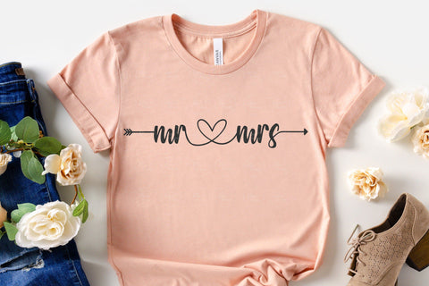 Valentine's Day - Mr Mrs - SVG, PNG, DXF, EPS SVG Elsie Loves Design 