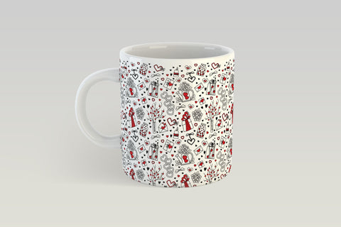 Valentines Day Mug Sublimation, Hearts Full Mug Wrap, Love Sublimation. Sublimation Elinorka 