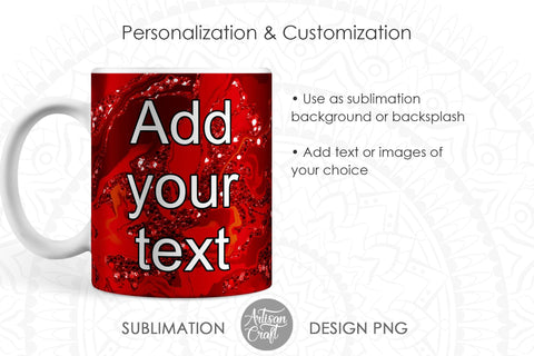 Valentines day mug sublimation with red acrylic pour art Sublimation Artisan Craft SVG 