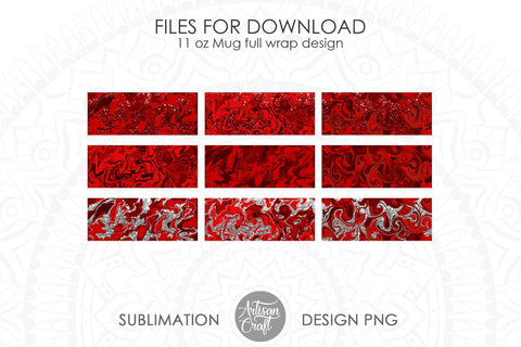 Valentines day mug sublimation with red acrylic pour art Sublimation Artisan Craft SVG 