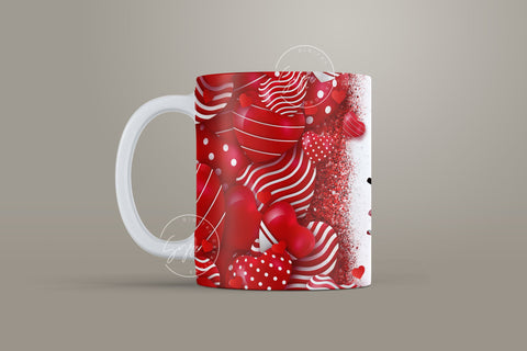 Valentine's day Mug Wrap, Add Your Own Name, Mug Sublimation Design PNG, Heart Design Mug, 11 & 15 Oz Mug Cricut Press Sublimation Wrap Sublimation Syre Digital Creations 