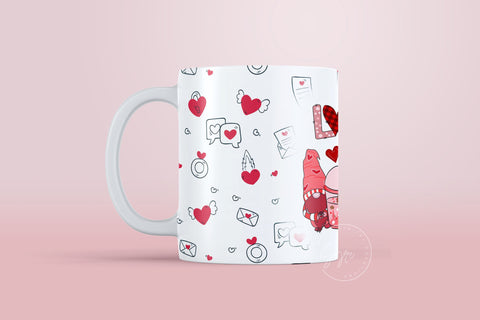 Valentine's day Mug Wrap, Gnome Mug Design, Sublimation Design PNG, Love Quote Mug, 11 & 15 Oz Mug Cricut Press Sublimation Wrap Sublimation Syre Digital Creations 