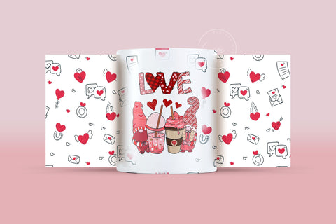 Valentine's day Mug Wrap, Gnome Mug Design, Sublimation Design PNG, Love Quote Mug, 11 & 15 Oz Mug Cricut Press Sublimation Wrap Sublimation Syre Digital Creations 