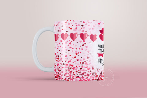 Valentine's day Mug Wrap, Pink Heart Design, Sublimation Design PNG, Love Quote Mug, 11 & 15 Oz Mug Cricut Press Sublimation Wrap Sublimation Syre Digital Creations 
