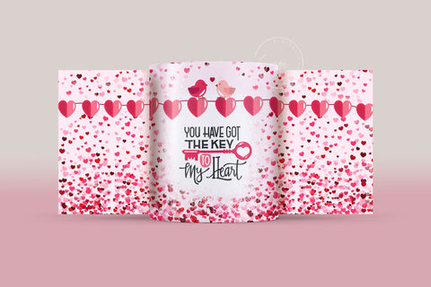Valentine's day Mug Wrap, Pink Heart Design, Sublimation Design PNG, Love Quote Mug, 11 & 15 Oz Mug Cricut Press Sublimation Wrap Sublimation Syre Digital Creations 