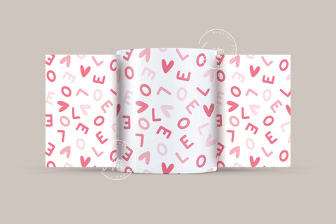 Valentine's day Mug Wrap, Red Heart Glitter Design, Sublimation Design PNG, Love Alphabets Mug, 11 & 15 Oz Mug Cricut Press Sublimation Wrap Sublimation Syre Digital Creations 
