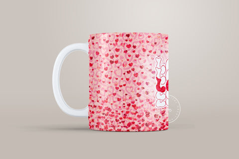 Valentine's day Mug Wrap, Red Heart Glitter Design, Sublimation Design PNG, Love Heart Mug, 11 & 15 Oz Mug Cricut Press Sublimation Wrap Sublimation Syre Digital Creations 