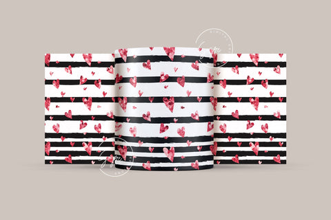 Valentine's day Mug Wrap, Red Heart Glitter Design, Sublimation Design PNG, Love Pattern Mug, 11 & 15 Oz Mug Cricut Press Sublimation Wrap Sublimation Syre Digital Creations 