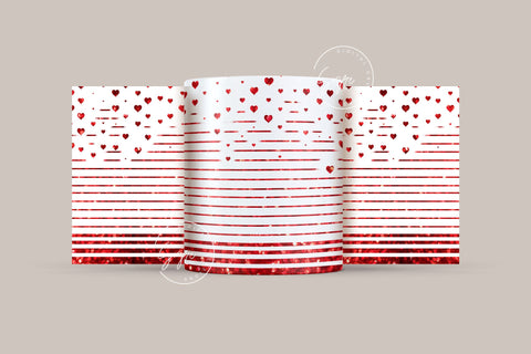 Valentine's day Mug Wrap, Red Heart Glitter Design, Sublimation Design PNG, Love Pattern Mug, 11 & 15 Oz Mug Cricut Press Sublimation Wrap Sublimation Syre Digital Creations 